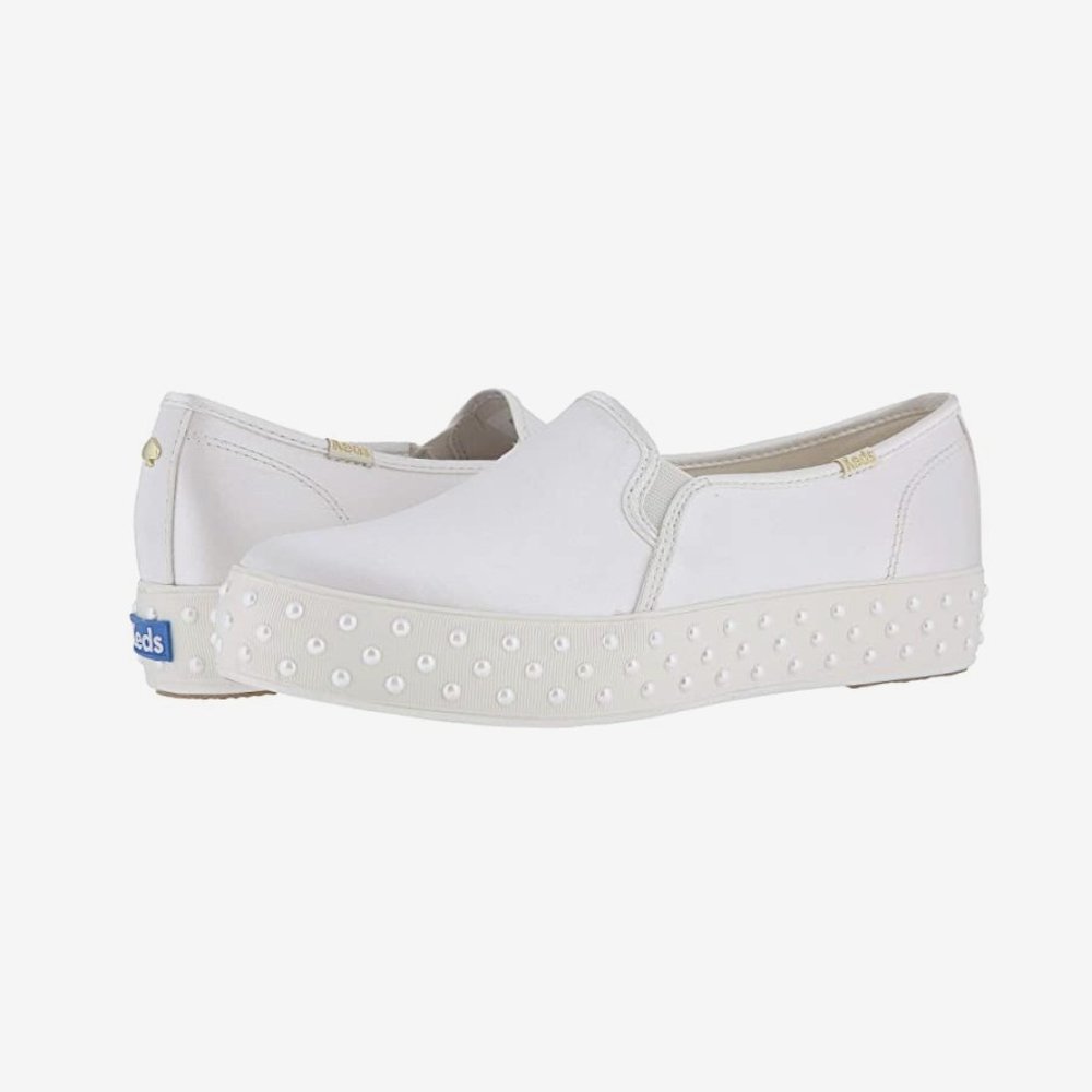 Keds x Kate Spade New York Triple Decker Pearl Sneakers, Size 9